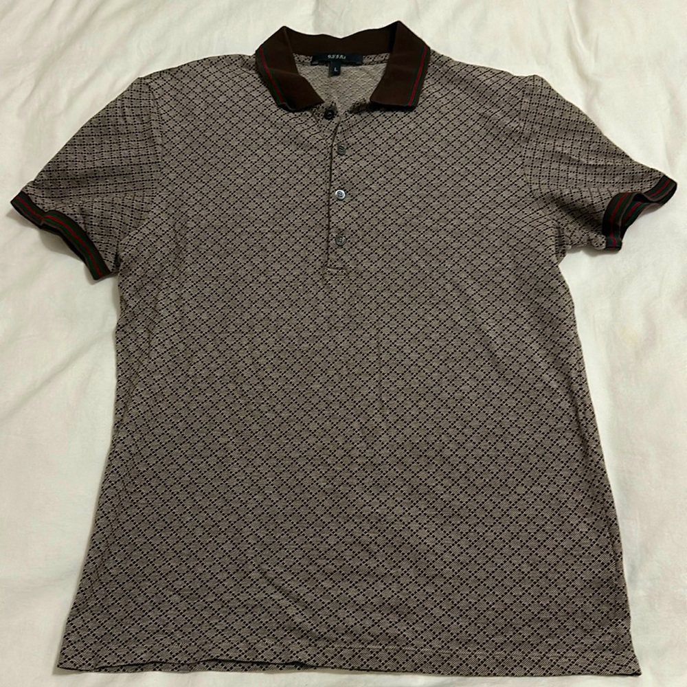GUCCI GG Diamond Pattern Polo - Large Runs Small